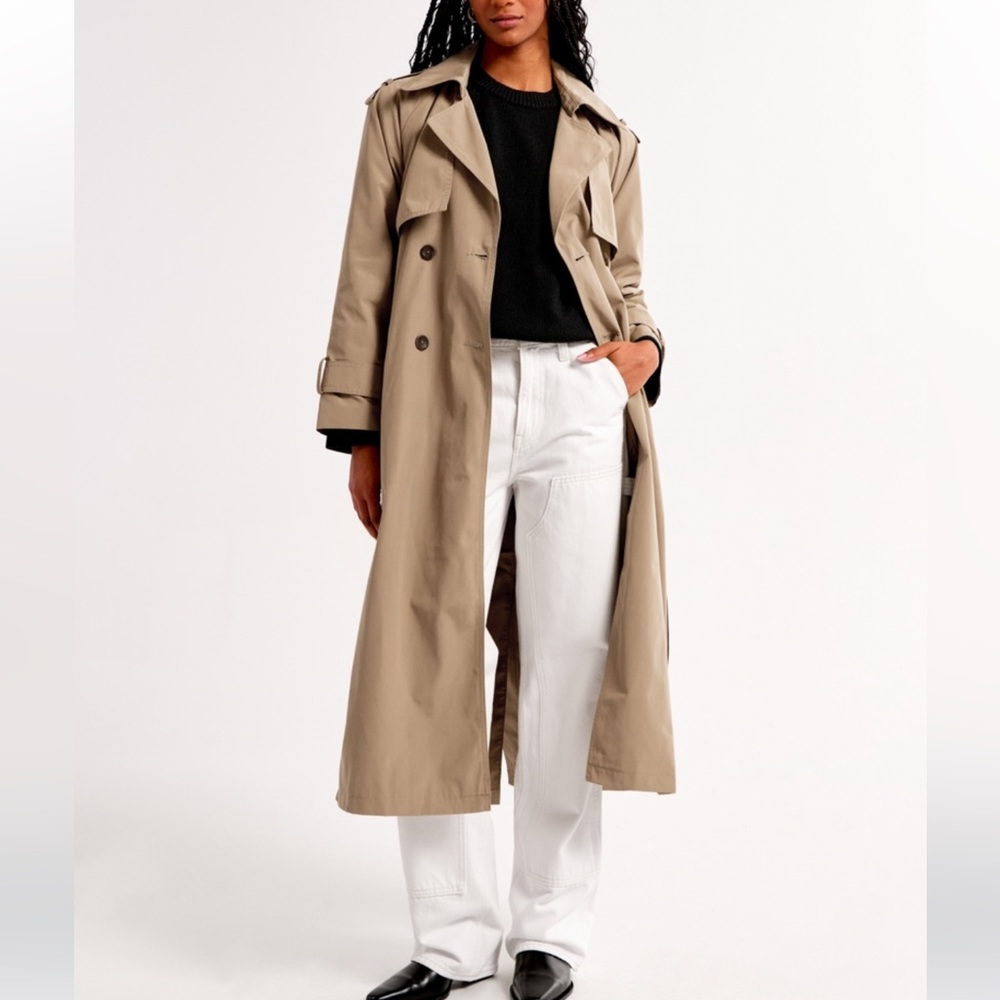 Abercrombie & Fitch Tan oversized Trench Coat - Picture 7 of 7